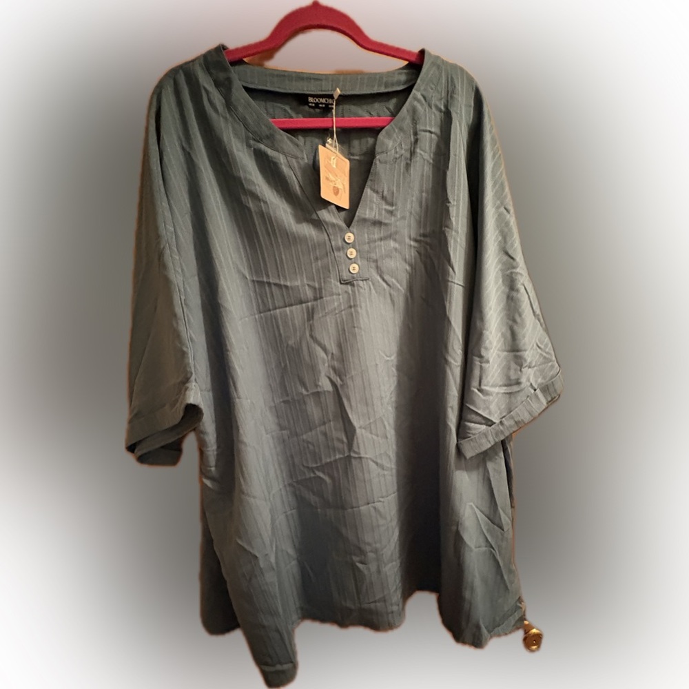 BloomChic Women’s  blue  Casual V Neck Shirt